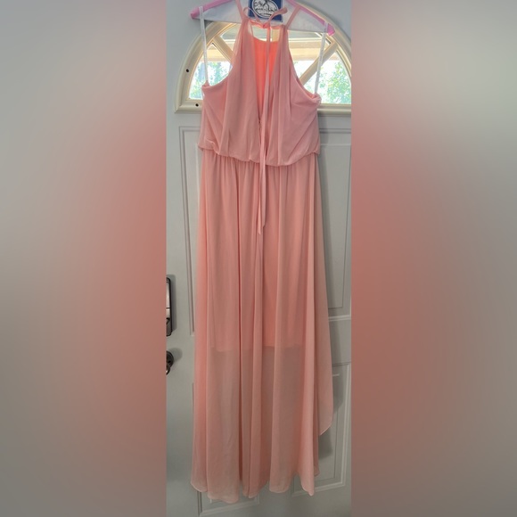 High Low Peach Dress - Picture 2 of 4